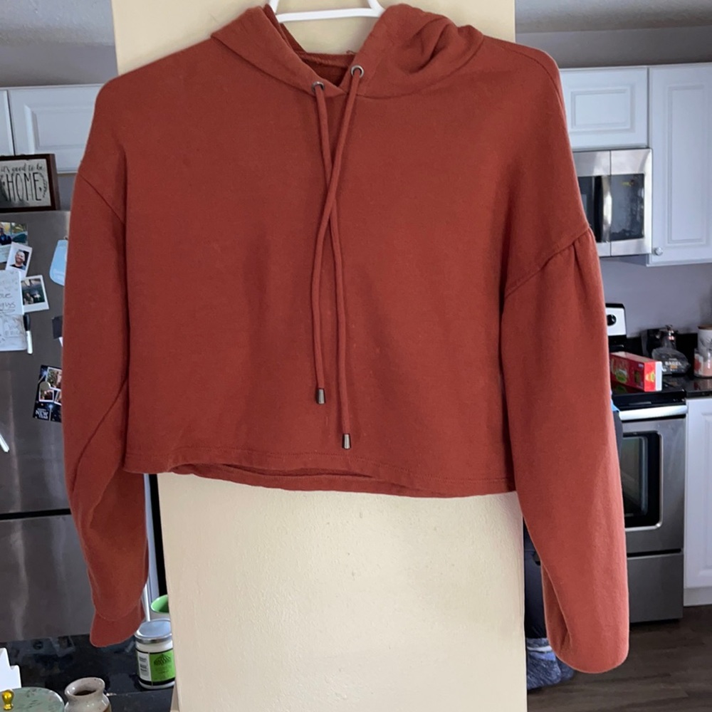 Cropped burnt orange hoodie